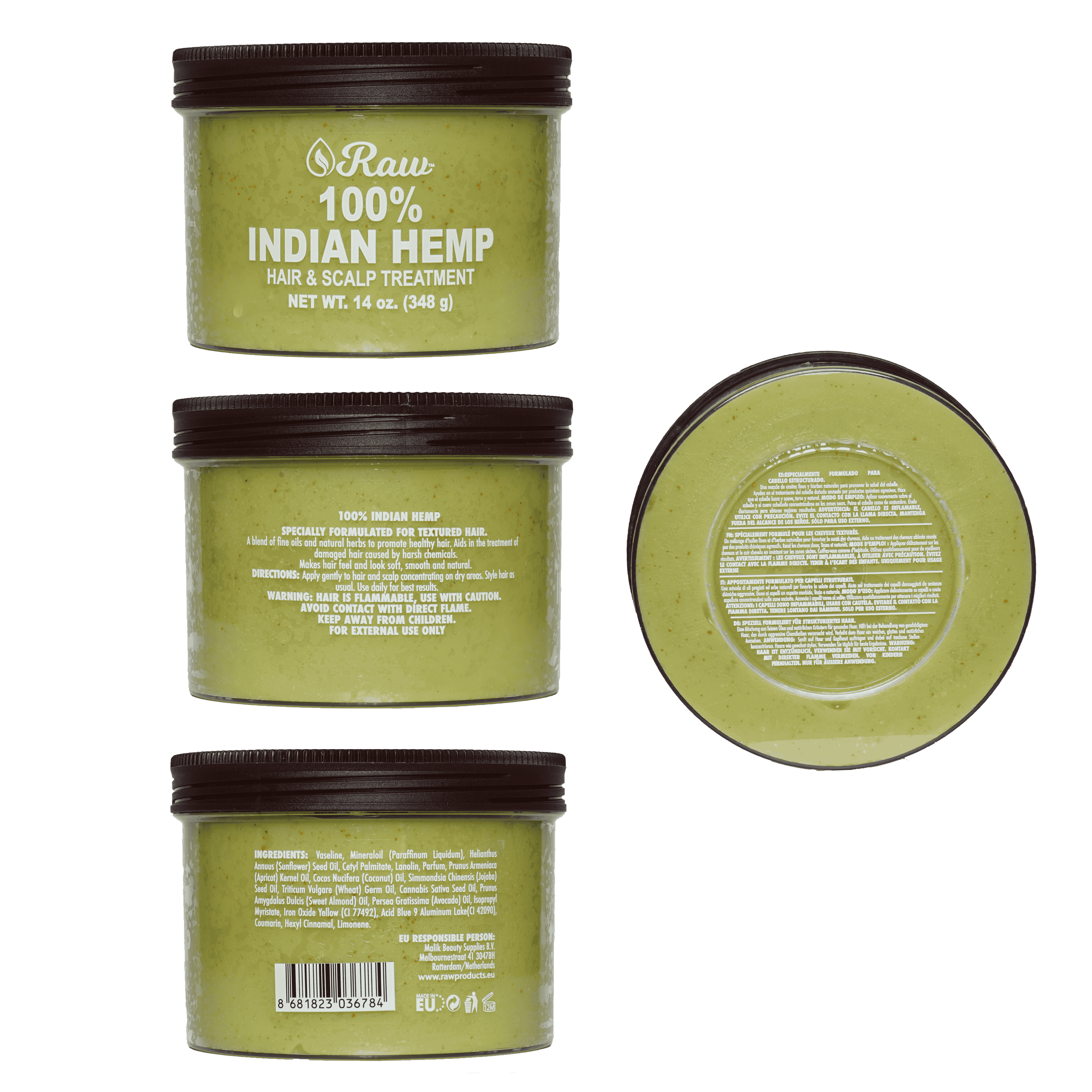 Raw 100% Indian Hemp Hair & Sclap Treatment 14 oz